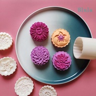 Blala Plastic Mooncake Stamp Cute Flower Shape Mooncake Mold Festival DIY Hand Press Mooncake Cutters Pastry Decorating