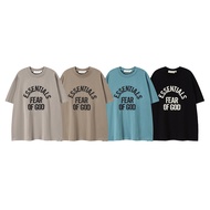 FOG FG Short Sleeves Black Blue Camel Summer Men Women Oversize O-Neck Tshirt Coat Printing Cotton