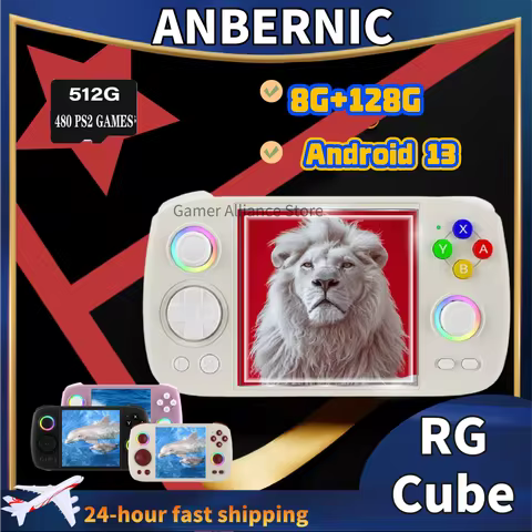 ANBERNIC RGCUBE RG CUBE Retro Handheld Game Console Video Game Consoles Android 13 T820 RGB Joystick