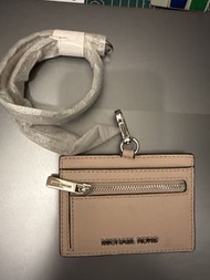 Michael Kors 淺粉色銀包卡套連掛繩 card wallet with chain