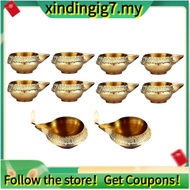 【】Alloy Metal Kuber Diya 10 Pcs for Diwali Decoration Oil Lamp Traditional for Diwali Diya Vilakku f