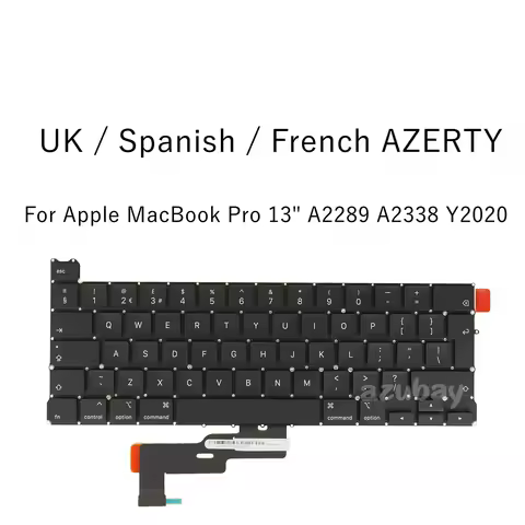 Laptop Keyboard For Apple MacBook Pro 13" A2289 A2338 2020 for backlit no frame black, UK Spanish Fr