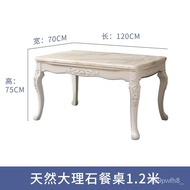 WJEuropean-Style Marble Dining Tables and Chairs Set Set Simple European Dining Table Solid Wood Household Small Apartme