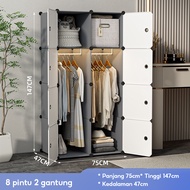 LG Lemari Plastik Portable Pakaian 12 Pintu Lemari Penyimpanan Serbaguna Wardrobe Lemari Baju Plasti