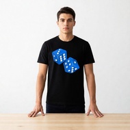 Unisex Men's and Women's T-shirts with 3D Dice Tri D Dimensions Full Color Dice Picture