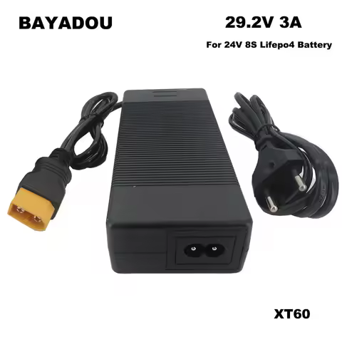 90W 29.2V 3A Lifepo4 Charger 8S 24V Lithium Iron Phosphate LFP 20AH Portable Power Station Battery C