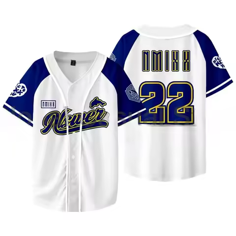 KPOP NMIXX Baseball Jersey T-shirt LILY HAEWON SULLYOON BAE JIWOO KYUJIN O-Neck Short Sleeve Graphic