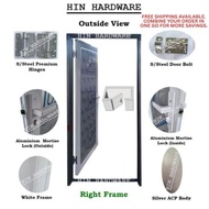 HIN [FREE SHIPPING] Aluminium Bathroom Door Set 30 inch x 72 inch Aluminium Swing Door / Pintu Bilik