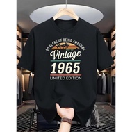 Summer Fashion Men's Casual Loose 60s Large Pattern T-shirt Limited Edition 1965 Retro T-shirt