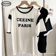 M-4XL Trendy Raglan Letter Print Tshirt Women Plus Size Loose Casual Top