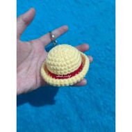 GANTUNGAN LUFFY KNITTED HAT KEYCHAIN LUFFY HAT KEYCHAIN CROCHET