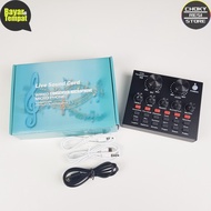 Paket Full Set Mic Bm8000 Plus Stand Dan Soundcard V8 Untuk Streaming