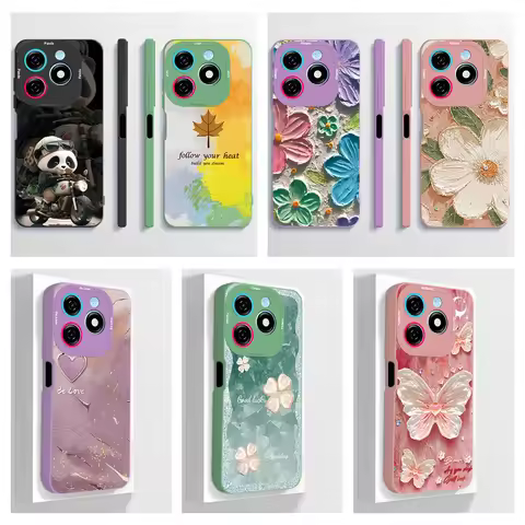 For Itel P55 4G Case A666L Back Cover Cute Panda Bumper Matte Soft Silicone Shockproof Funda For Ite