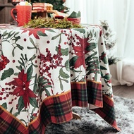 【Tablecloth】Nordic New Year Gift Christmas Square Table Cloth Round Table Cloth Waterproof Table Clo