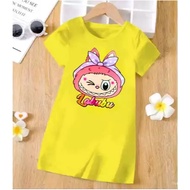 Alicia - Daster for girls aged 2-13 years, Labubu Wink DTF motif / dress for girls aged 2-13 years, 