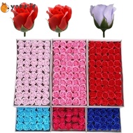YANMIG 50Pcs Soap Rose Flower, Handmade Three Layer Rose Foam Rose, Creative Wreath Making Realistic