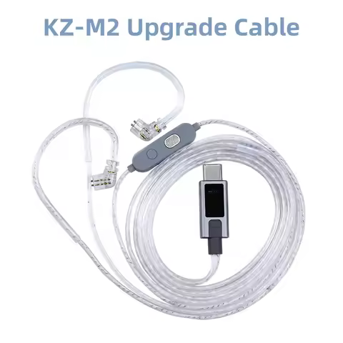 KZ-M2 Silver-plated upgrade cable with Type C/3.5MM dual microphone for EDX Pro X AS16 Pro PRX Zenit