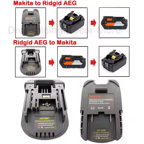 Converter Battery Adapter For Ridgid/AEG For Makita 18V Li-ion Battery Converter to For Makita For R