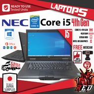 LAPTOP / NEC / INTEL CORE i5-4TH GEN / WITH RAM OPTIONS / 320GB HDD / INTEL HD GRAPHICS / FREE WEBCAM / WIFI READY / WITH CHARGER / PRELOVED