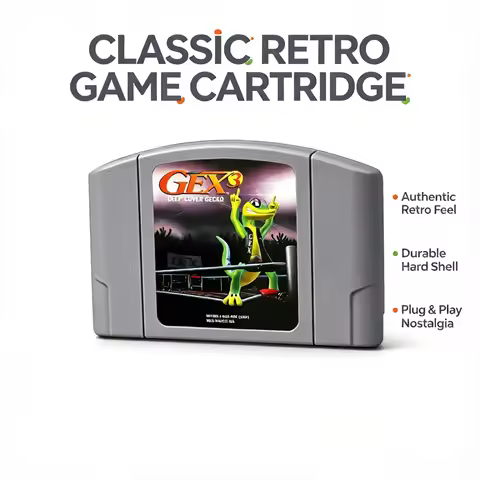Link 014 For N64 Game Gex 3 Deep Cover Gecko Cartridge USA NTSC & EUR PAL Version for Nintendo 64 Co