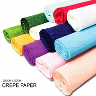 50cm x 250cm Crepe Paper Roll flower wrapping / Color crepe paper / Kertas crepe paper bunga