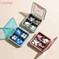 UPSTOP Mini Pill Box, Plastic Colorful Travel Pill Box, Portable 4-Cell Pill Storage Box Medicine