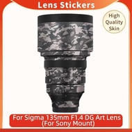 For Sigma 135mm F1.4 DG Art for Sony Mount Lens Sticker 135F1.4 Wrap Cover for Sigma 135 1.4 Lens Pr