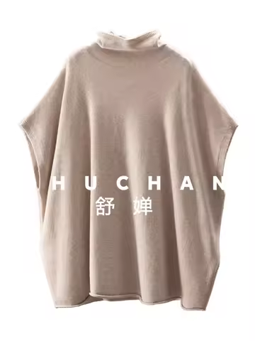Casual Simple Style Cashmere + Wool Bat Sleeve Cape Sweater Women 58F6 Casacos Femininos Inverno 202