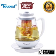 TOYOMI 1.8L Borosilicate Glass Pot | Tea Coffee Kettle Pot Teapot with Tea Leaf infuser Filter | 1 Year Local Warranty