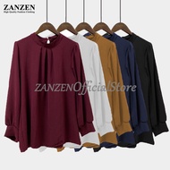 ZANZEN New Year Blouse Iron Less Rindu New Blouse Muslimah Plain New Kain Cey Crepe Iron Less Baju M