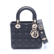 【二手】迪奧手提包，LADY DIOR MY ABCDIOR，Lady Dior 小號兩用黑色皮革，Lady Dior Cannage 兩用托特包（女士款）