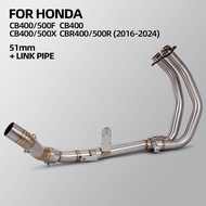 Slip On For Honda CBR500R CB500X CB500F CBR400R CB400X CB400F CB400 Motorcycle Exhaust Modified Fron