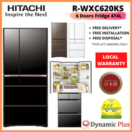 [BULKY] Hitachi R-WXC620KS Premium K Series 6 Doors IoT Fridge 474L (Made in Japan)