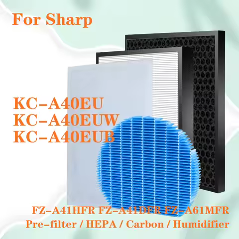 HEPA Filter and Deodorizing Carbon Filter Replacement for Sharp air purifier KC-A40EU KC-A40EUW KC-A