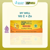 Mywell Vitamin C+Zn 1 Envelope @5 Caplets - Health Supplement