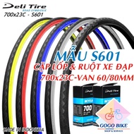 [GoGo Bike] Deli Tire S601 700x23C Bicycle Tires and Tubes (Colored Tires)