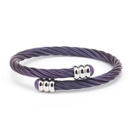 CHARRIOL 夏利豪 CELTIC系列 紫水晶鋼索手環-尺寸M