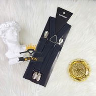 Dây đai chữ Y nam KING caravat 4 kẹp 2.5cm dây đeo quần co giãn chắc chắn sang trọng lịch lãm M08
