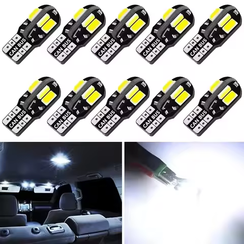 10/20PCS W5W T10 LED Bulbs Canbus 5730 8SMD 12V 6000K 194 168 LED Car Map Dome Lights Parking Light 