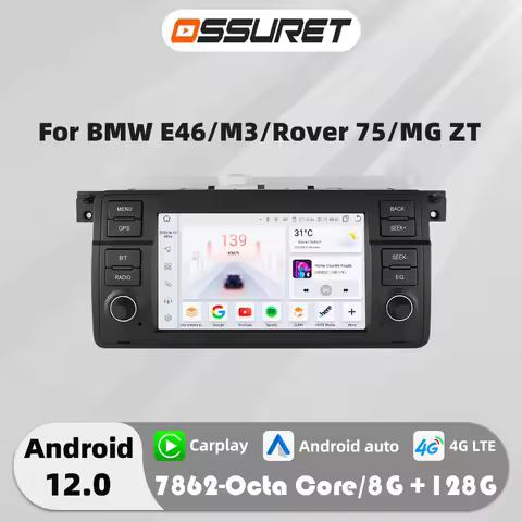 Android 12 Auto Car Radio Multimidia Player For BMW 3 E46 M3 318 320 325 330 1999-2005 2Din Autoradi