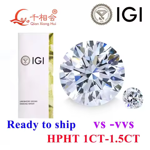 Promotion HPHT Lab-Grown Diamond IGI Certified D-E Color 0.3CT-2.2CT VS-VVS SI Clarity 3EX Cutting r