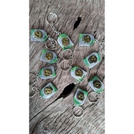 Clay Keychain Skull Shape On Stone Slab