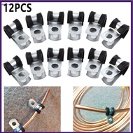 【BET】Brake Pipe Clips Rubber Lined P Clips 3/16' (4.7mm) lines Pack of 12[my]