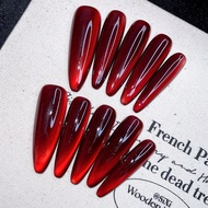 10pcs Pure Hand-Made Wearable Nail Art, Press On Acrylic Nails French Tip Nails Press On Nails Press