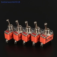 [modamaven] 5pcs SPST DPDT 250V 15A Toggle Switch 2 Position Latching On-off On-on On-off-on E-TEN13
