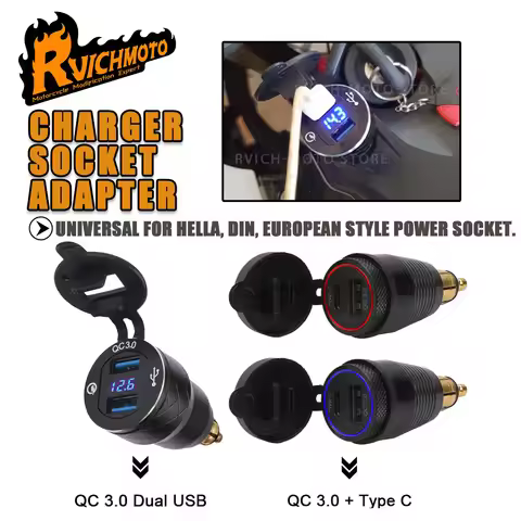 QC3.0 Dual USB Charger Plug Socket Power Adapter Type-C For BMW R1200GS R1250GS F750GS S1000XR F800R