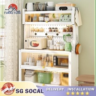 Wh  SSL Kitchen Cabinet Storage Cabinet Hole Board, Shelf, Side Multi-functional Electrical Appliances, Floor Microwave Oven, JP