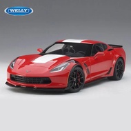 WELLY 1:24 Chevrolet Corvette Z06 2017 Alloy Sports Car Model Diecast Racing Car Model Simulation Co