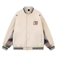 2025 2 ☆ New American Ethnic Style Letter Embroidered Jacket Jacket For Men And Women In Early Spr