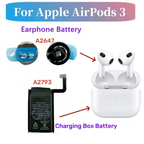 A2647 Replacement Battery For Apple Airpods 3 A2564 A2565 For Air Pods 3 Rechargeable Batteries Batt